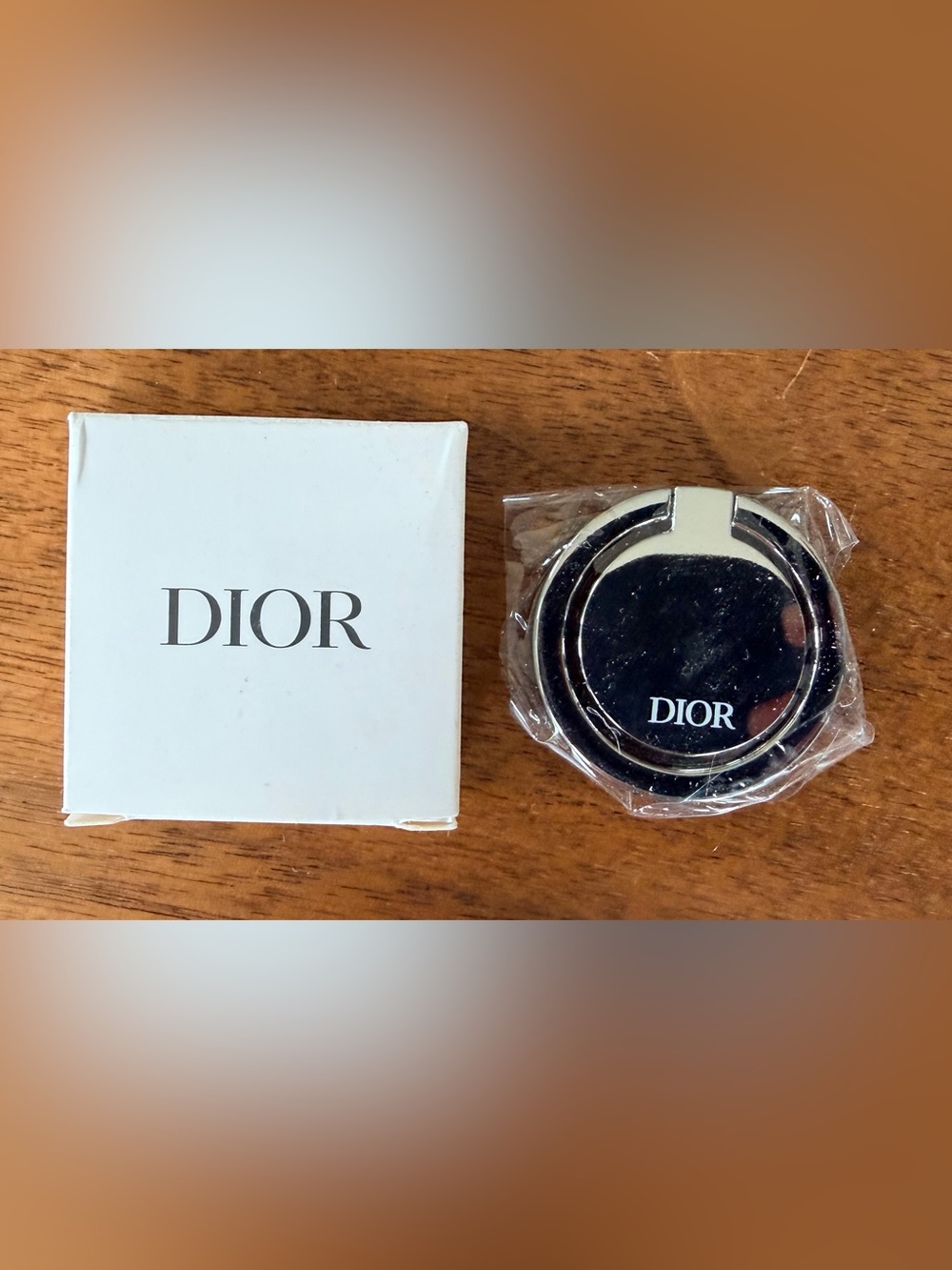 Dior Circular Silver Toned Phone Back NEW in Box GWP